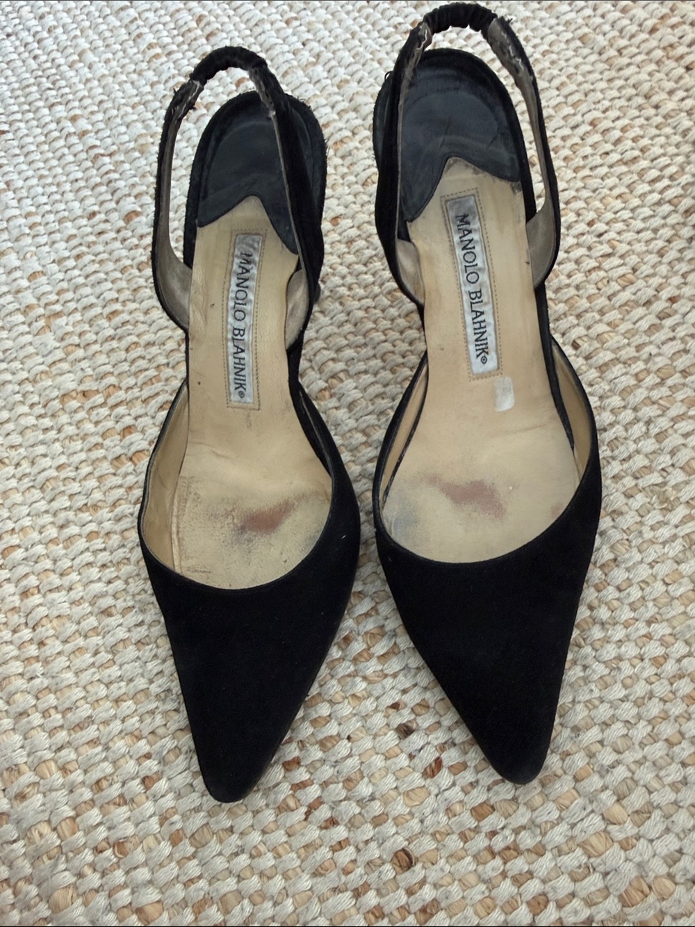 Manolo Blahnik Black Suede Carolyne